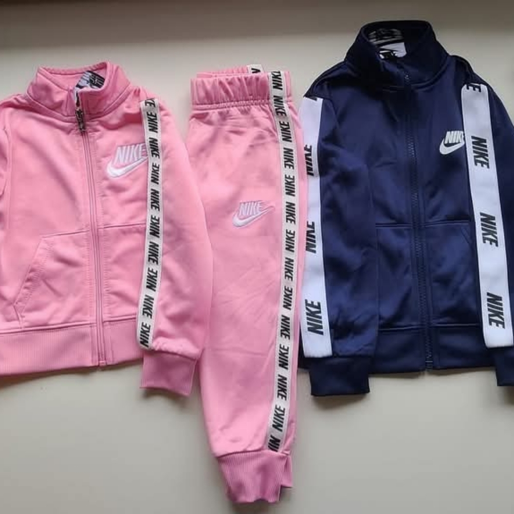 Nike Kids Pink and Navy Tracksuit Set